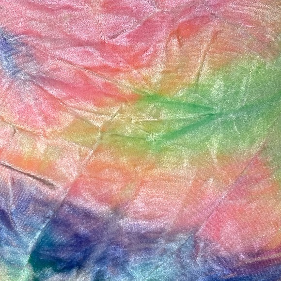 IHEARTRAVES Tie Dye Velour Zip Up Rave Dance Bodysuit Leotard Multicolor Small - Picture 10 of 13